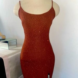 size small spaghetti strap sparkly maroon mini dress